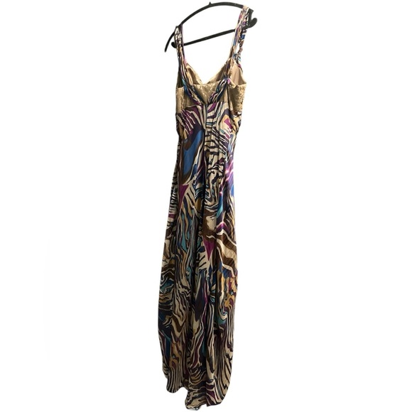 Le Château Spaghetti Strap Maxi Dress - Size Small (Gold/Colorful Abstract) - Picture 6 of 9
